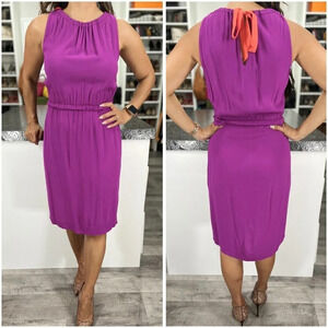 Kate Spade Purple Back Neck Tie Sheath Dress $348